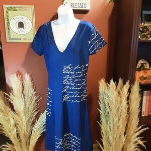 Women's Blue and White Dress